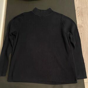 Karen Scott Black Ribbed Turtleneck Sweater